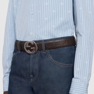 GUCCI interlocking g logo signature leather belt